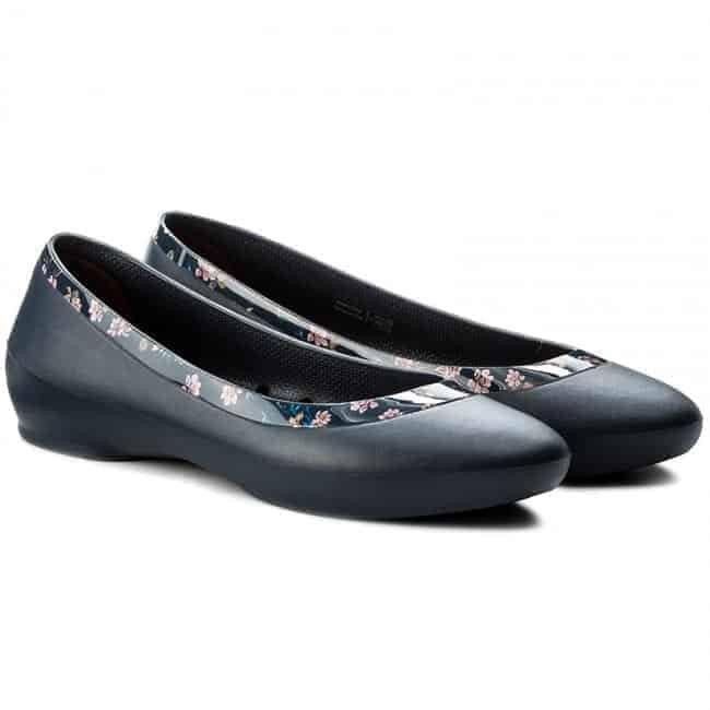 Crocs Lina Shiny Graphic Flat Women Navy