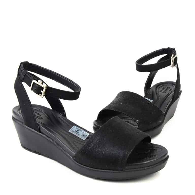 Crocs Leigh Ann Shimmer Ankle Straps Women Black
