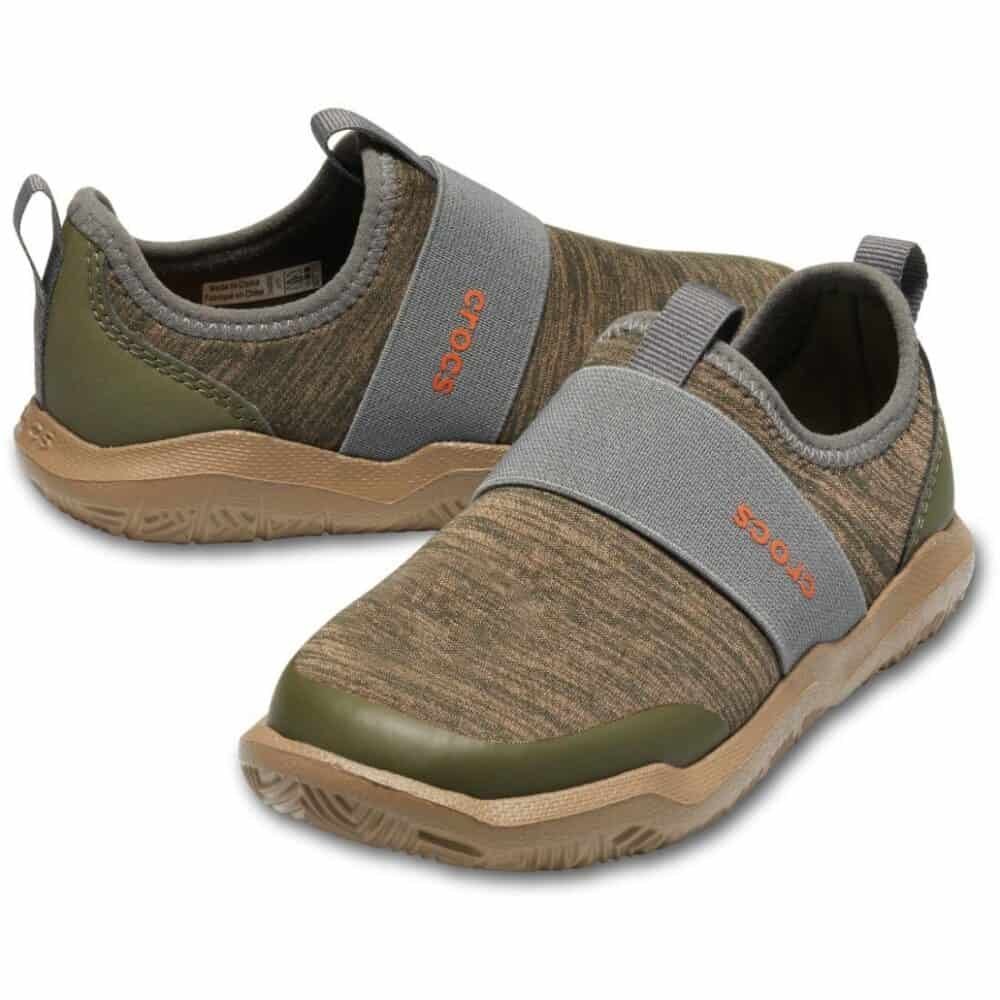 Crocs Swiftwater Easy-On Heathered Kids Army Green Crocs Swiftwater Easy-On Heathered Kids Army Green