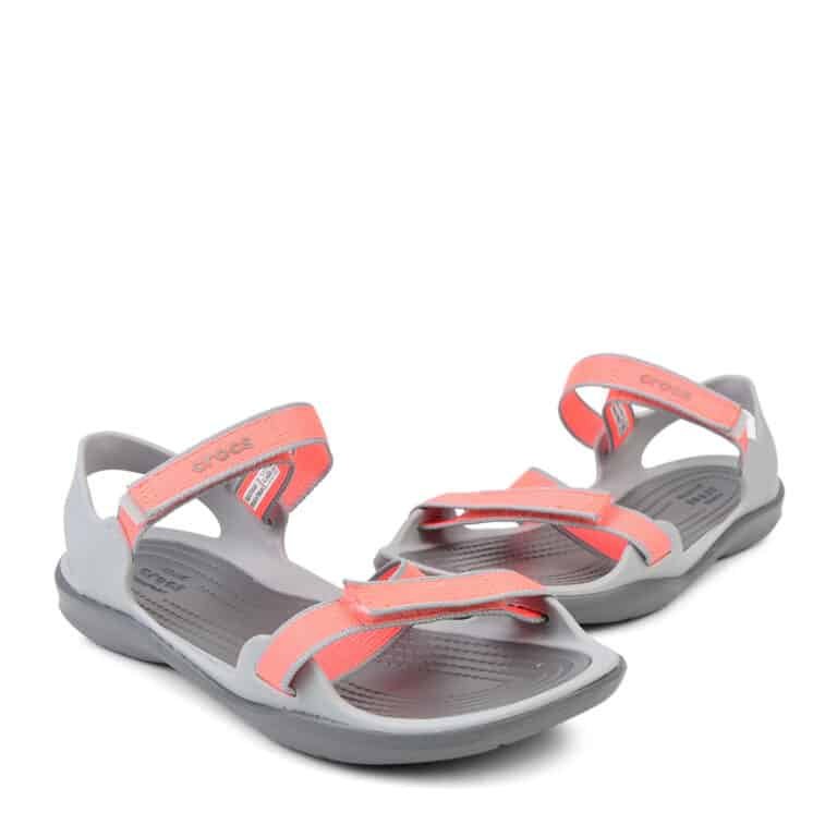 Crocs Swiftwater Webbing Sandal Women Orange Gray