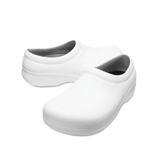 Crocs On The Clock Work Slip On Unisex White