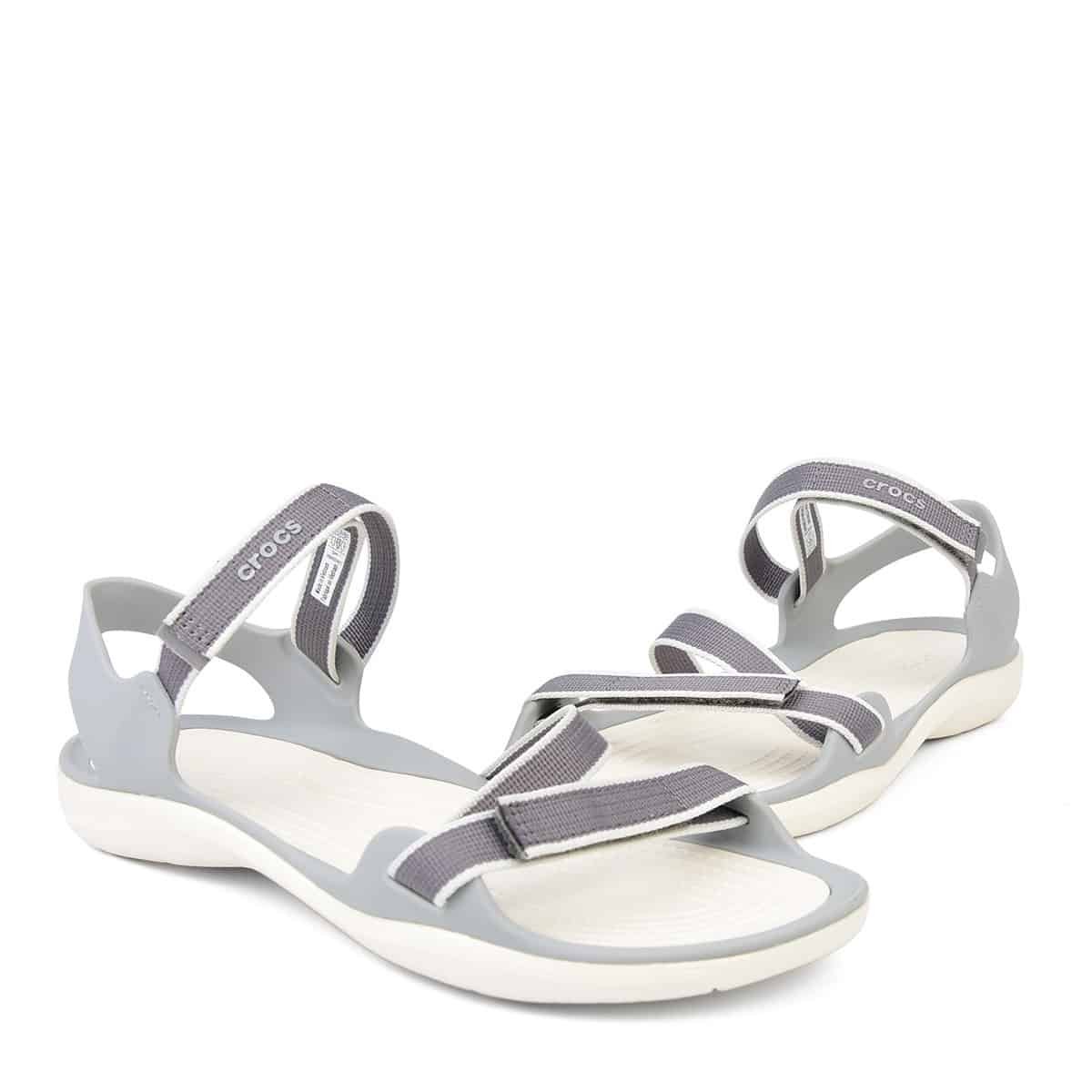 Crocs Swiftwater Webbing Sandal Women Gray Crocs Swiftwater Webbing Sandal Women Gray
