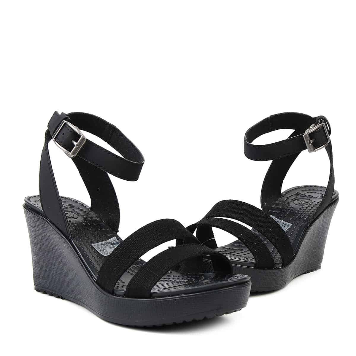 Crocs Leigh Sandal Wedges Women Black Crocs Leigh Sandal Wedges Women Black