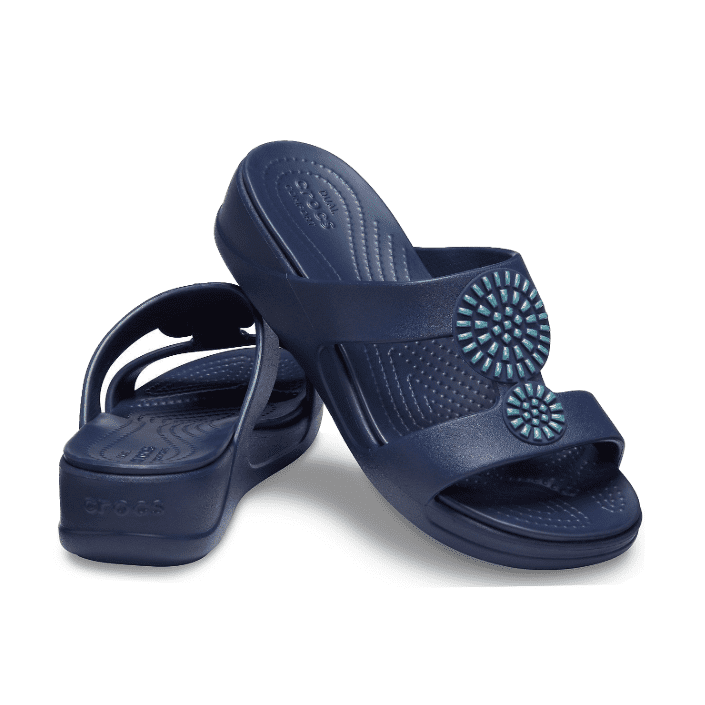 Crocs Monterey Slip On Wedges Women Navy