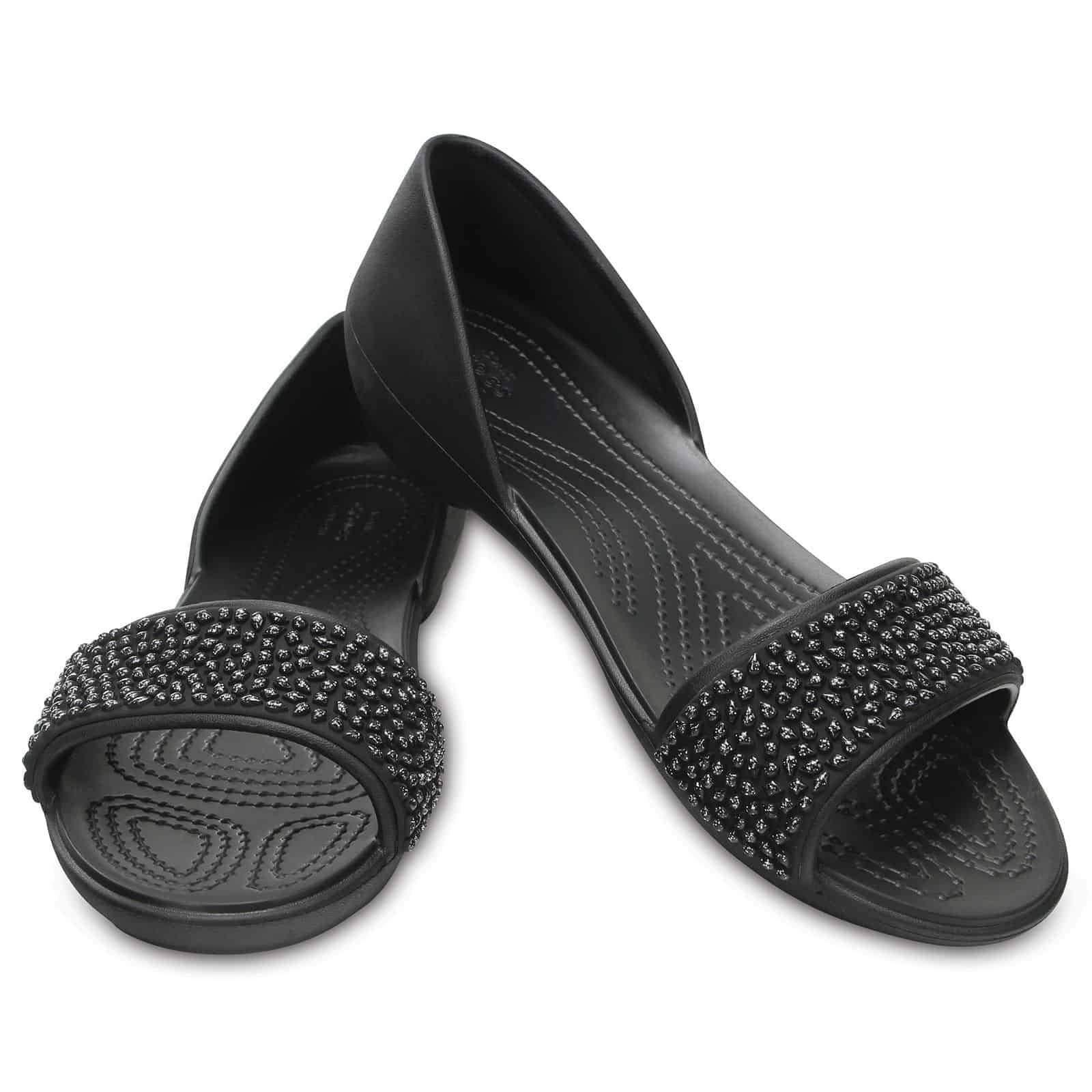 Crocs Lina Embellished Dorsay Flat Women Black
